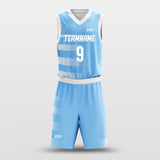 Blue Lake - Customized Basketball Jersey Design Striped
