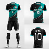 green custom short soccer jersey kit