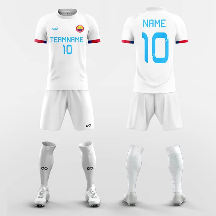 white custom soccer jerseys kit