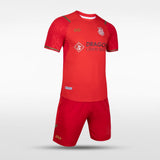 Custom Red Soccer Kit Design