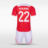 Custom White and Red Soccer Kit Design