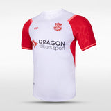Custom White and Red Soccer Jersey Design