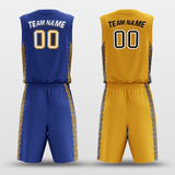 Navy&Yellow Custom Sublimated Basketball Set