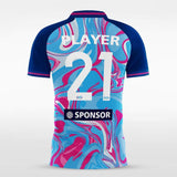 Custom Blue and Pink Men's Sublimated Soccer Jersey