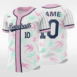 Spring Swallow - Customized Men's Sublimated Button Down Baseball Jersey
