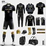 Black Moire - Custom Soccer Jerseys Kit Sublimated for Men