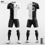 White and Black Soccer Jersey Split Fashion