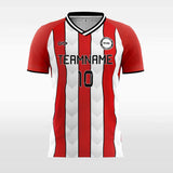 Retro White Red Stripe - Women Custom Soccer Jerseys Design