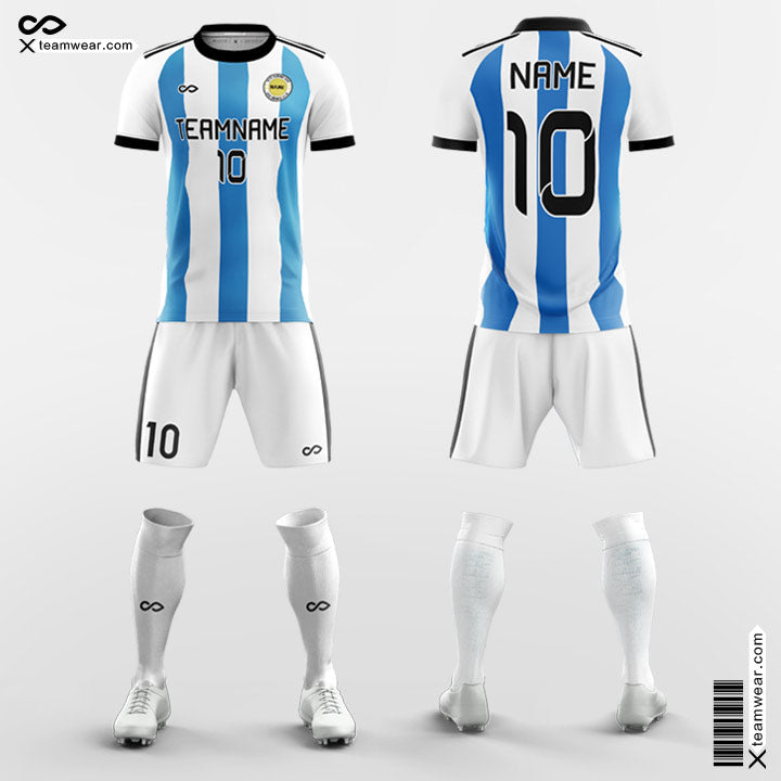 5 Classic Argentina National Team Jersey - Blue and White Stripes