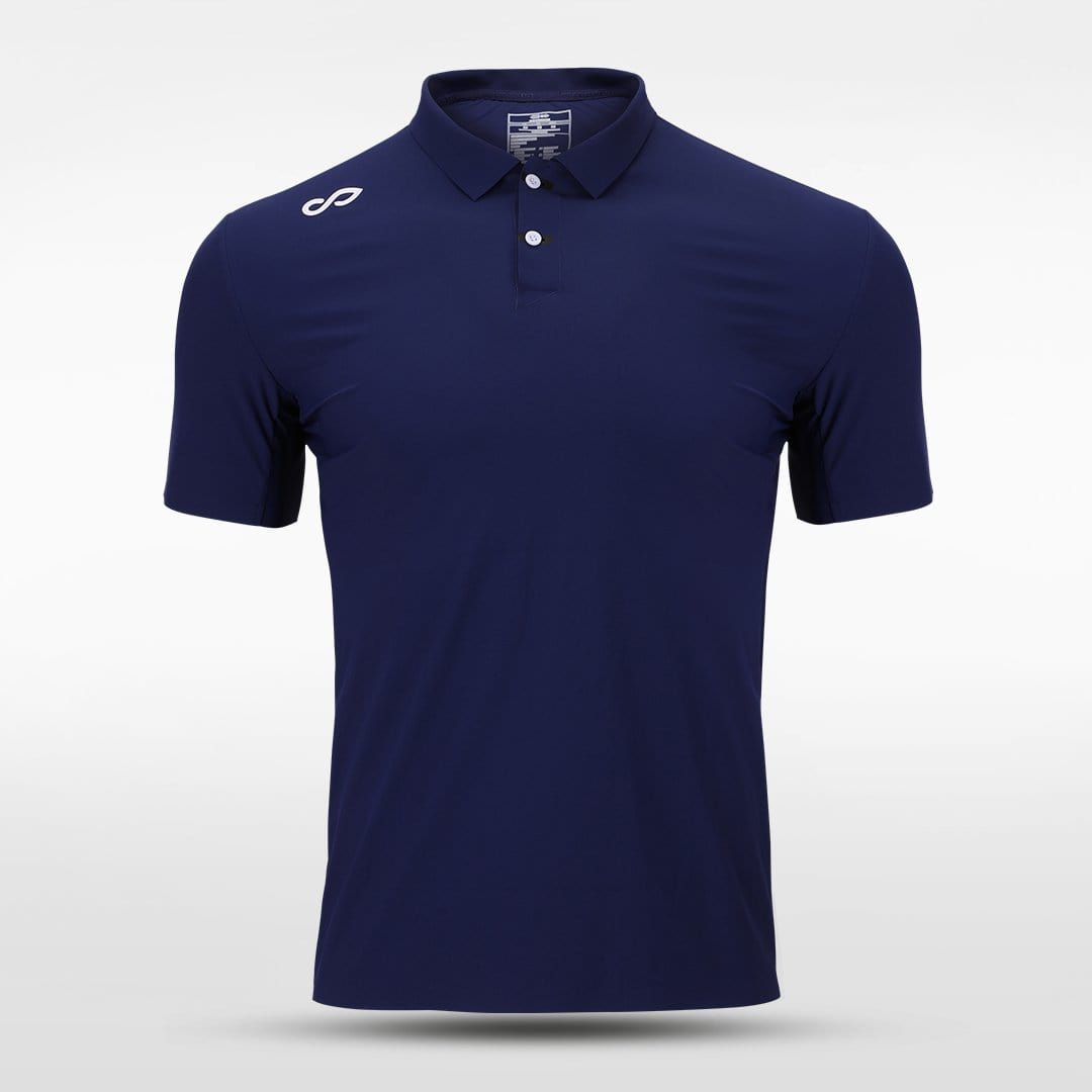 Adult Lapel Polo Blue