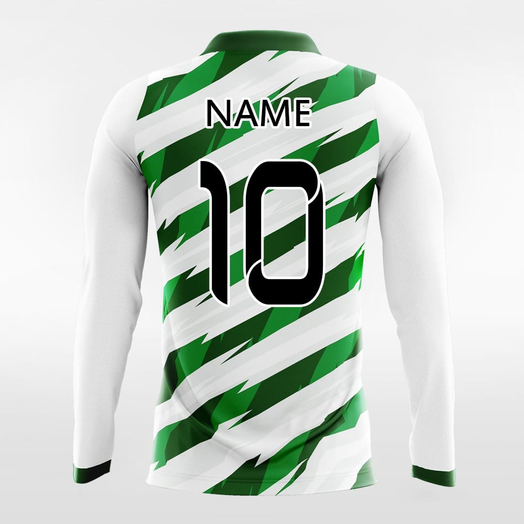 Custom Green Thorn Long Sleeve Soccer Jersey