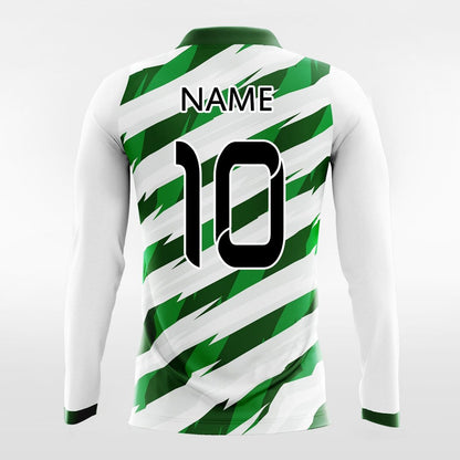 Custom Green Thorn Long Sleeve Soccer Jersey