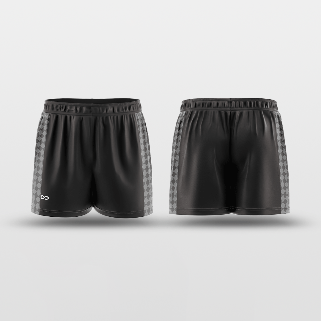 Grey Plaid Training Shorts Design