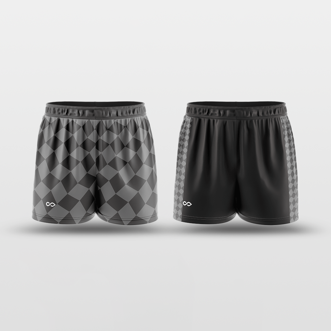 Grey Plaid Reversible Training Shorts