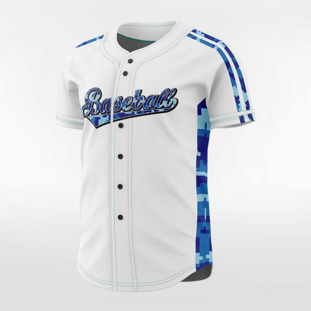 Swordfish Men Button Down Baseball Jersey