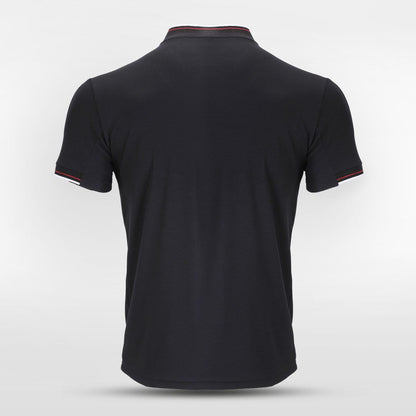 Black Adult Stand Collar Polo Design