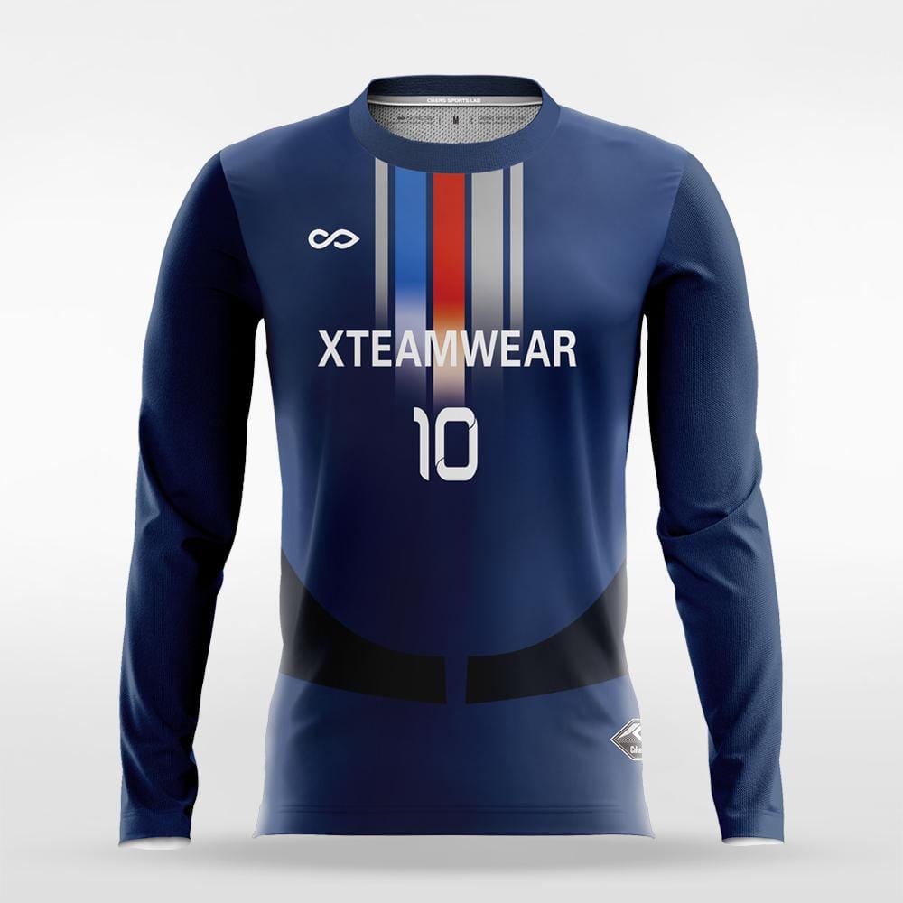 Navy Blue Long Sleeve Soccer Jersey