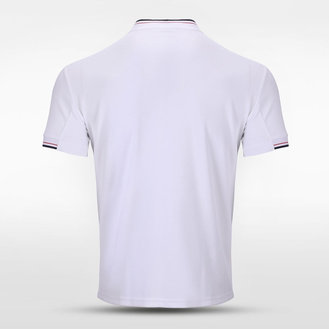 White Adult Stand Collar Polo Shirts