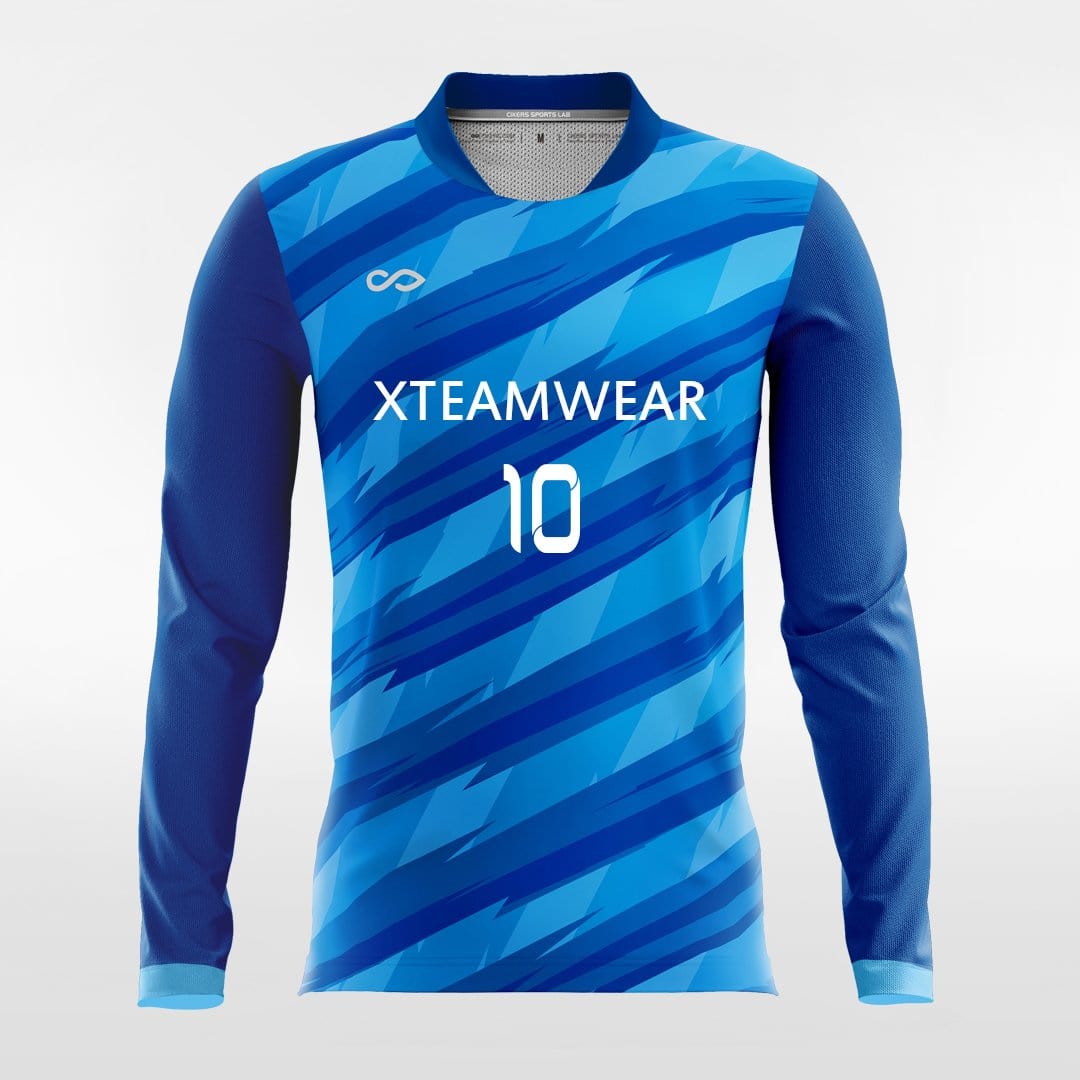 Blue Thorn Long Sleeve Soccer Jersey