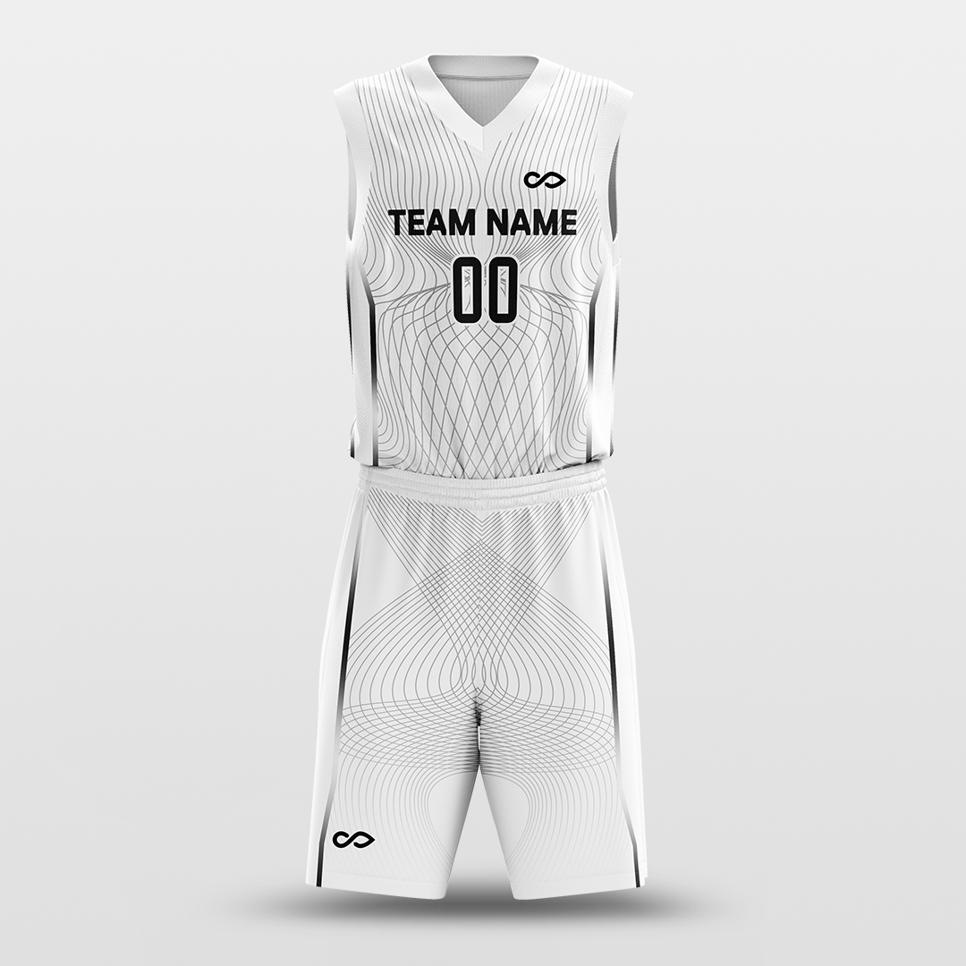 Latitude and Longitude Sublimated Basketball Set White