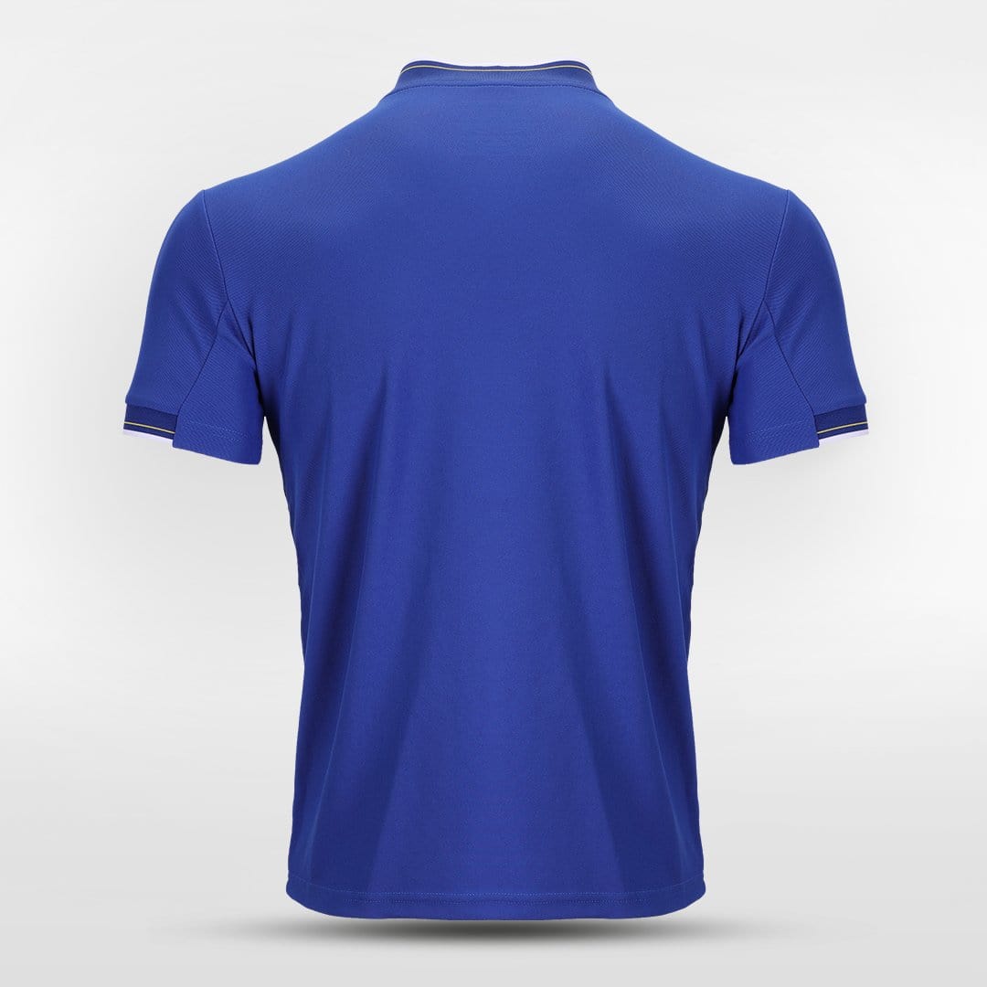 Blue Adult Custom Stand Collar Polo