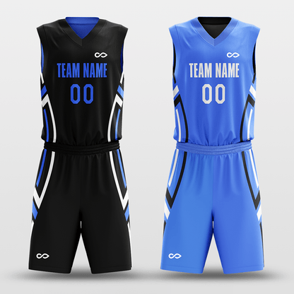 Blue&Black Custom Reversible Basketball Set