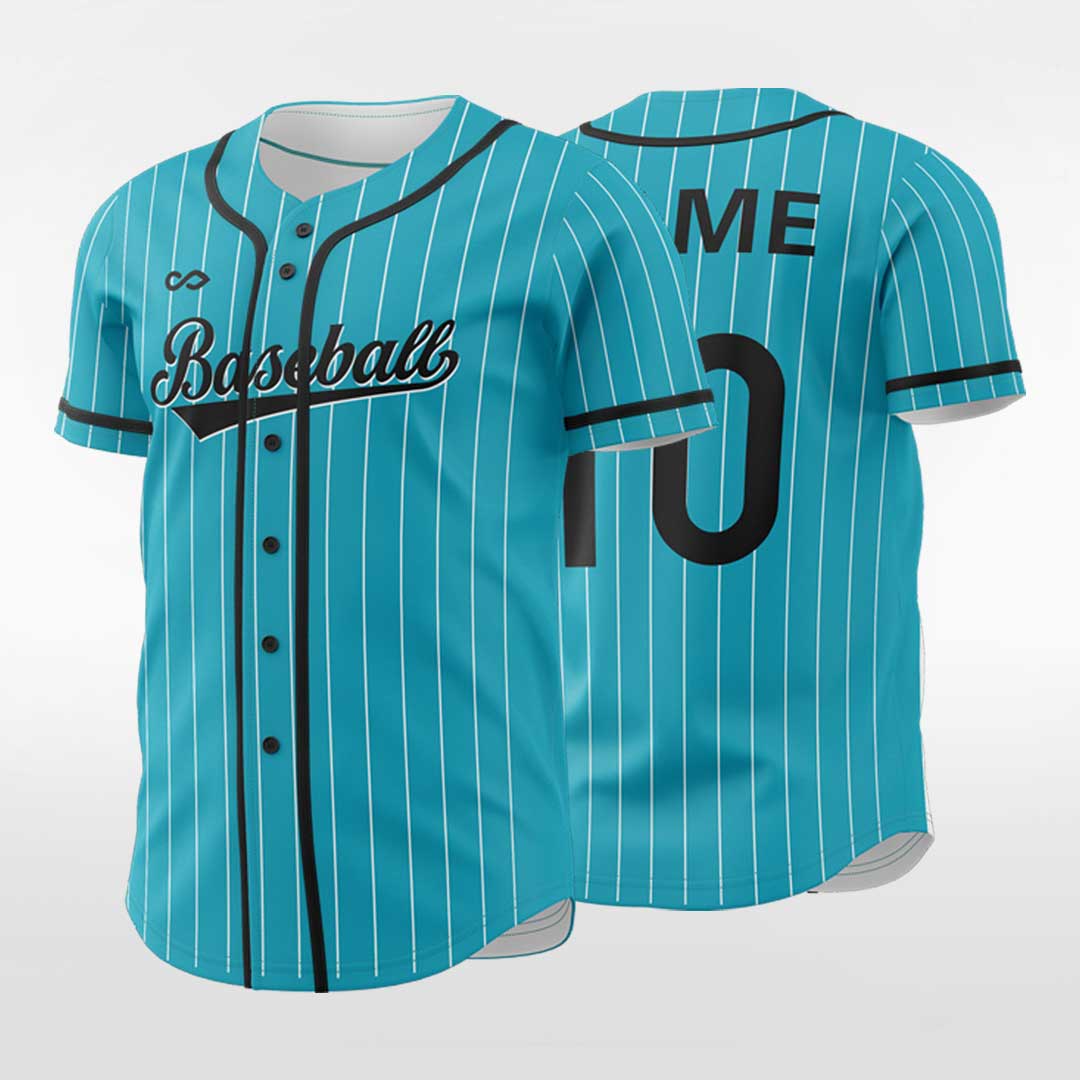 Cyan Plaid Custom Baseball Jersey