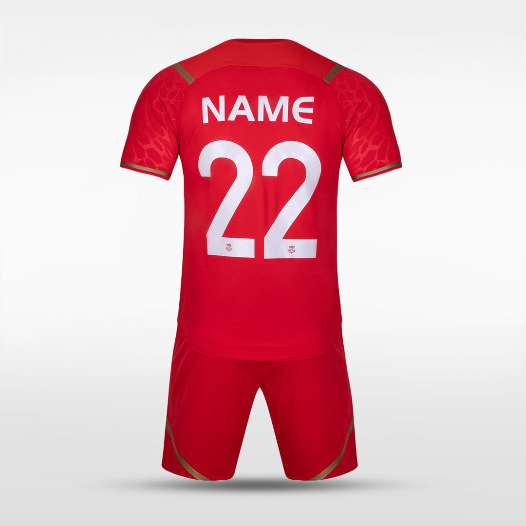 Custom Red Soccer Kit Design