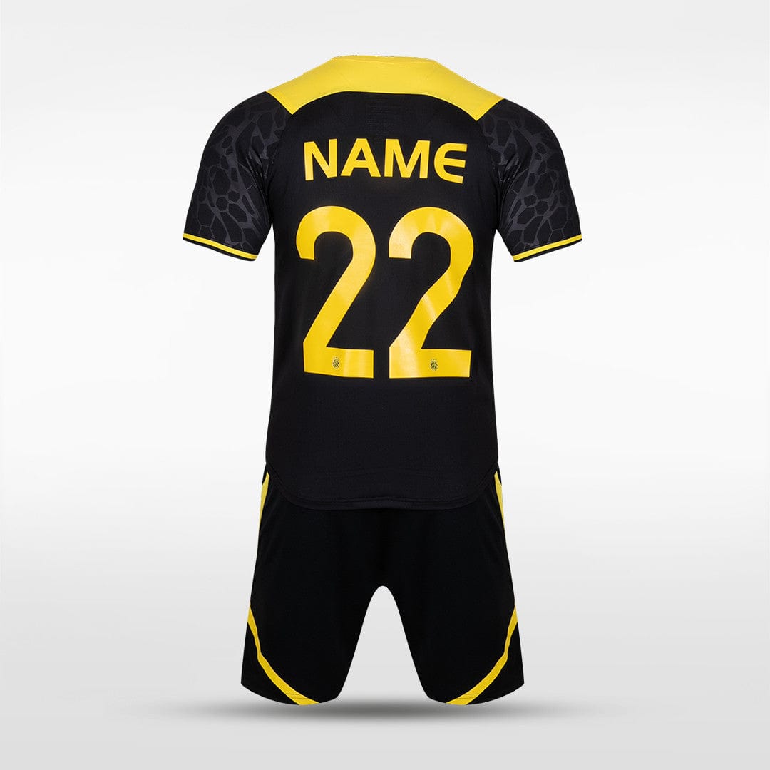 Custom Black and Blue Soccer Kit Design