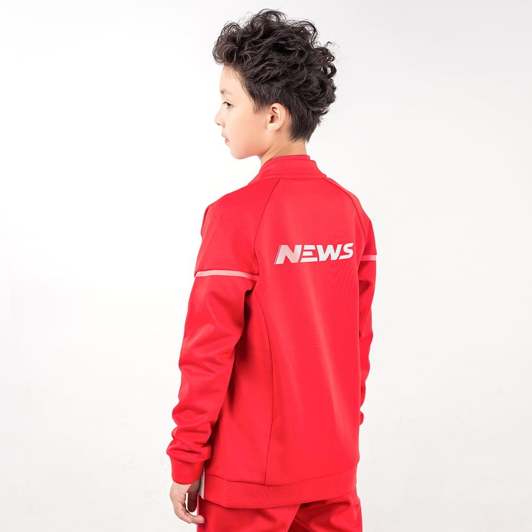 Kids Cheap Zipper up Jacket Design White and Red Details