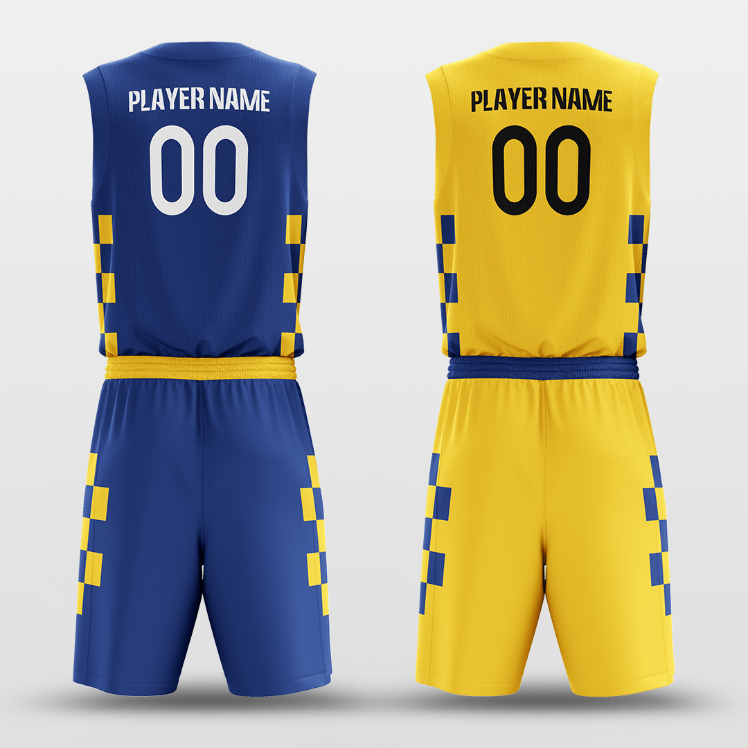 Blue&Yellow Custom Sublimated Basketball Set