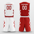 Red&White Custom Sublimated Basketball Set