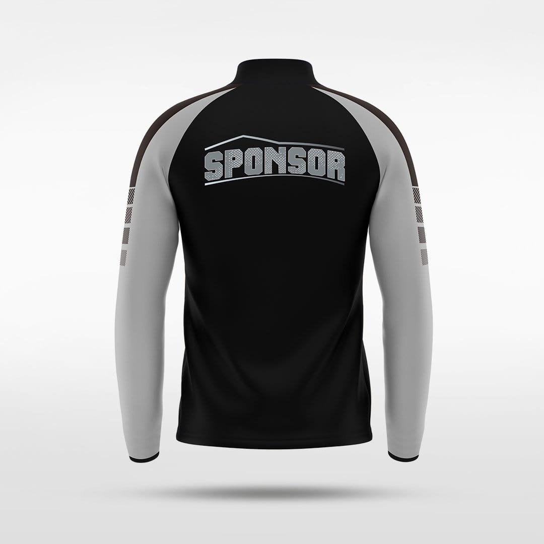 Black Embrace Wind Stopper Customized Full-Zip Jacket Design