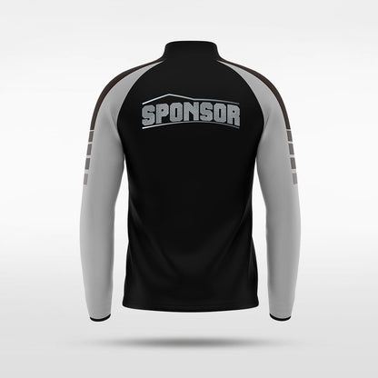 Black Embrace Wind Stopper Customized Full-Zip Jacket Design