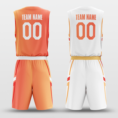 Orange&White Custom Sublimated Basketball Set