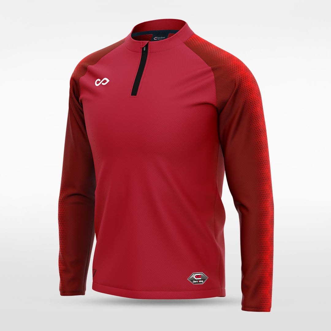 Red Embrace Radiance Kids 1/4 Zip Jersey Design