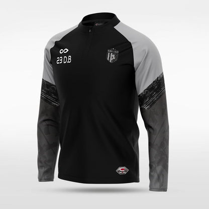 Black Embrace Splash Men 1/4 Zip Jersey Design