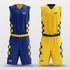 Blue&Yellow Blocks Sublimated Basketball Set