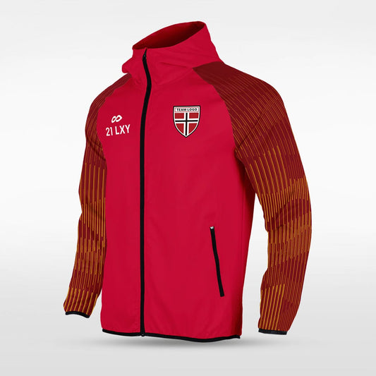 Red Embrace Orbit Customized Full-Zip Jacket Design