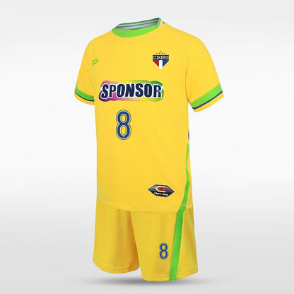 Yellow Custom Kids Football Kit Design