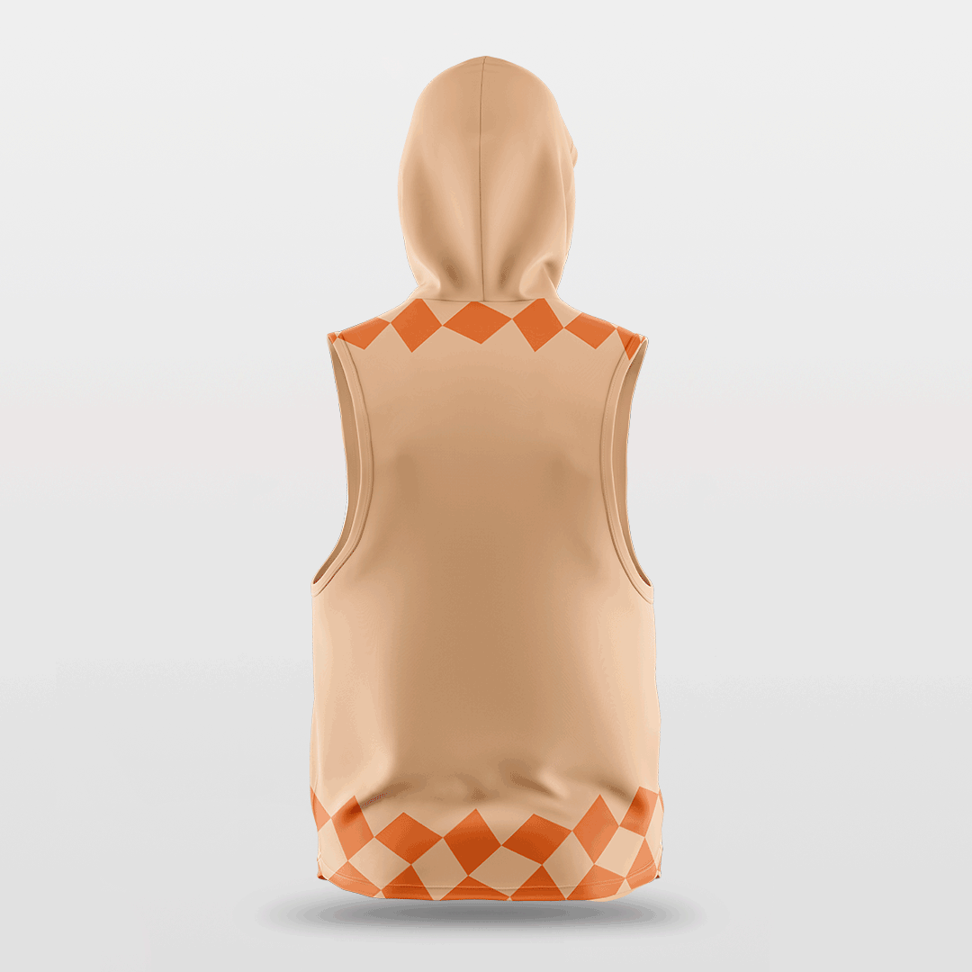 Orange Basketball Sleeveless Hoodies Design