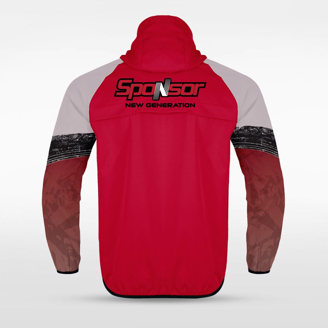 Red Embrace Splash Customized Full-Zip Jacket Design