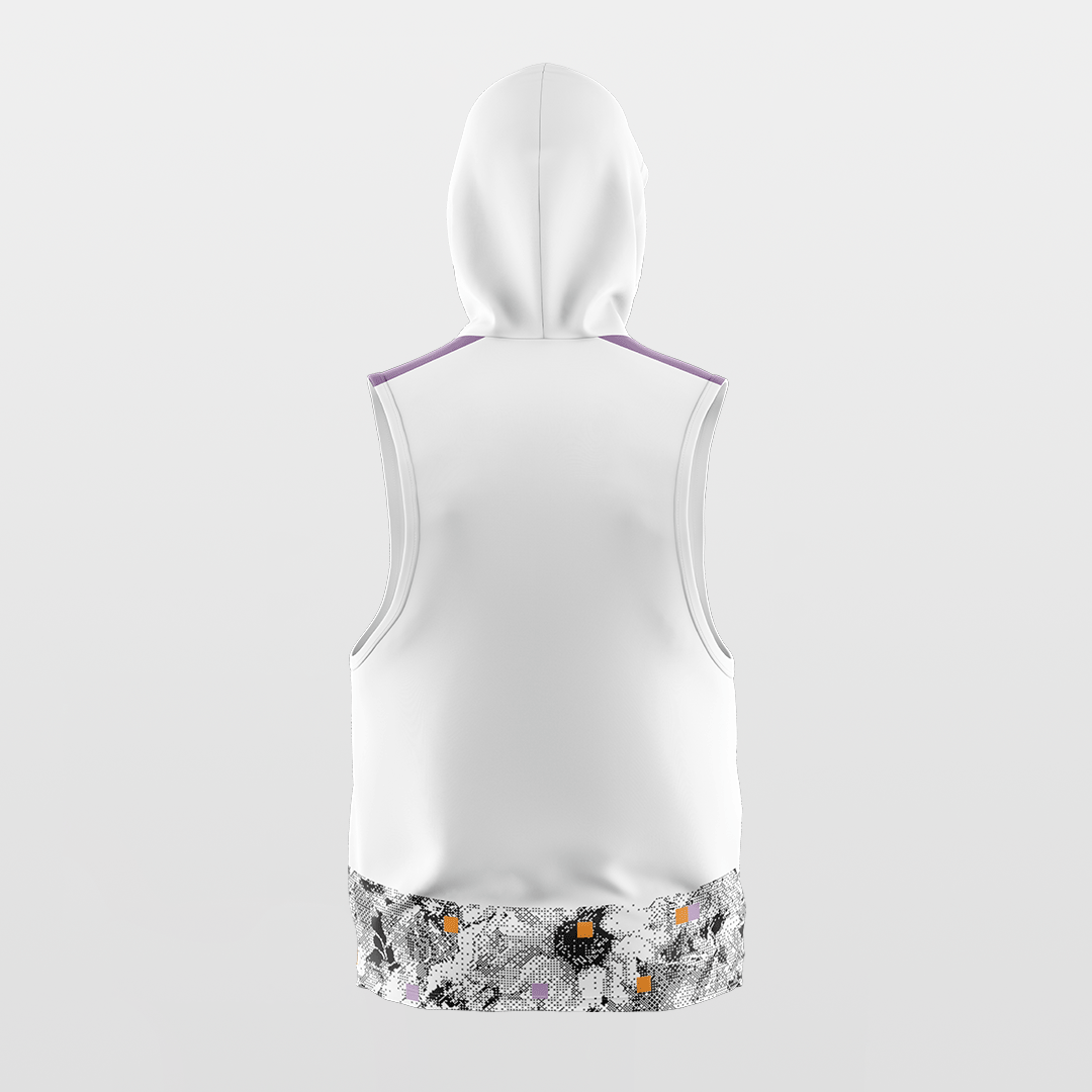 Pixel Flower Custom Basketball Sleeveless Hoodies Design