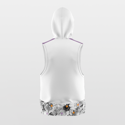 Pixel Flower Custom Basketball Sleeveless Hoodies Design