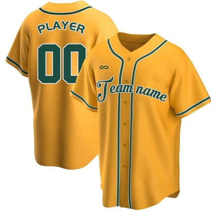 Yellow Custom Baseball Jersey