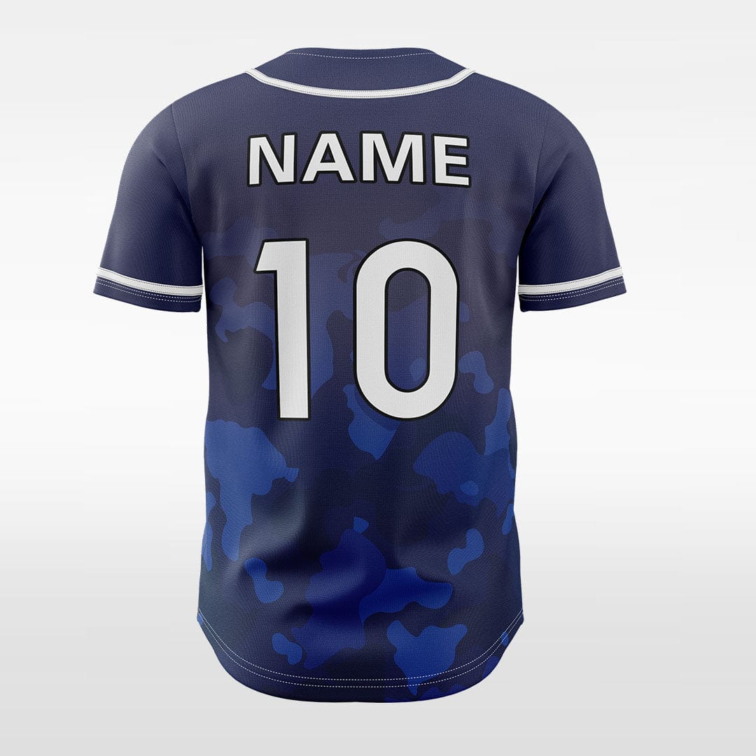 Camouflage 2 Baseball Team Jersey Blue