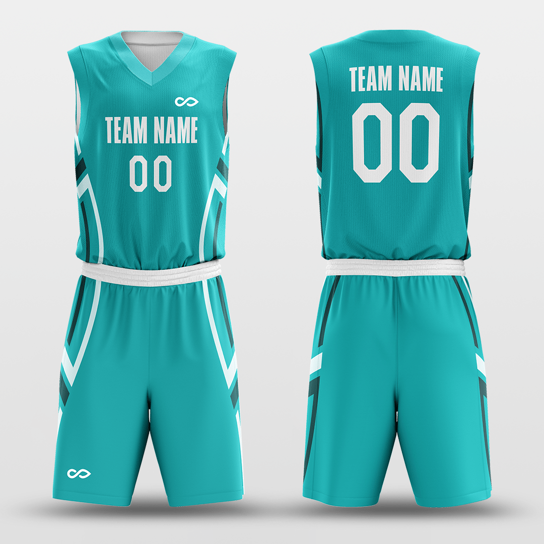 Cyan&White Reversible Basketball Set