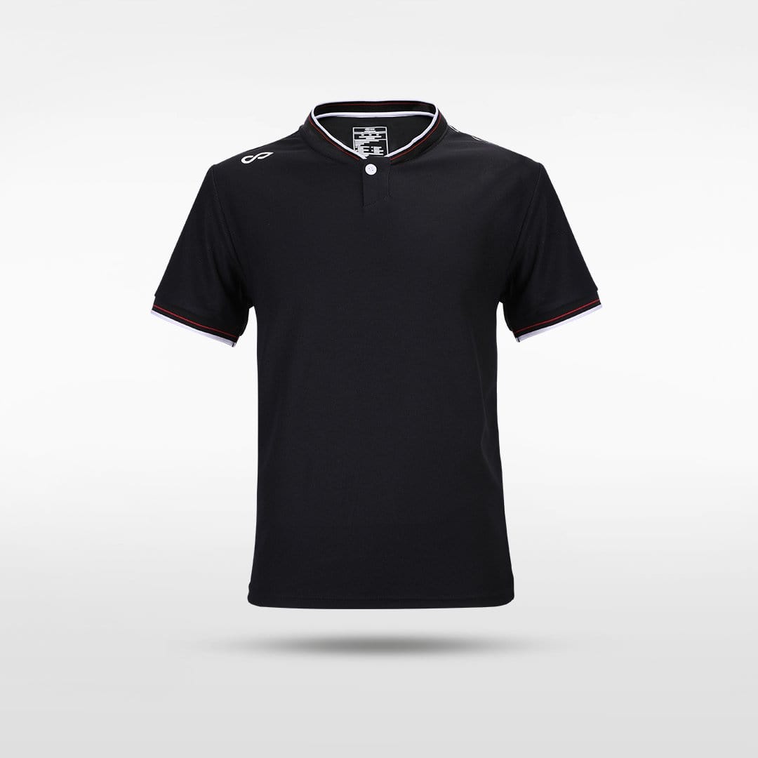 Black Kids Stand Collar Polo