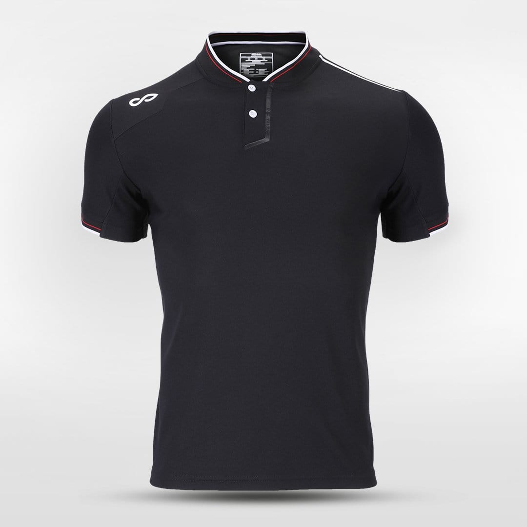 Black Adult Stand Collar Polo Shirts