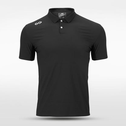 Adult Lapel Polo Black